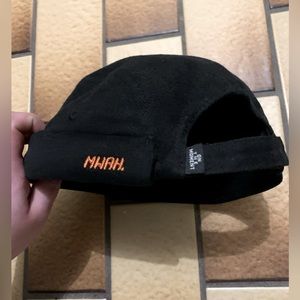 5 Panel Brimless Docker Cap Camp Hat Black adjustable size strap